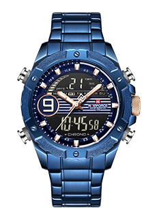 Mens Quartz Luxury Sport Steel Digital Analog Wrist Watch